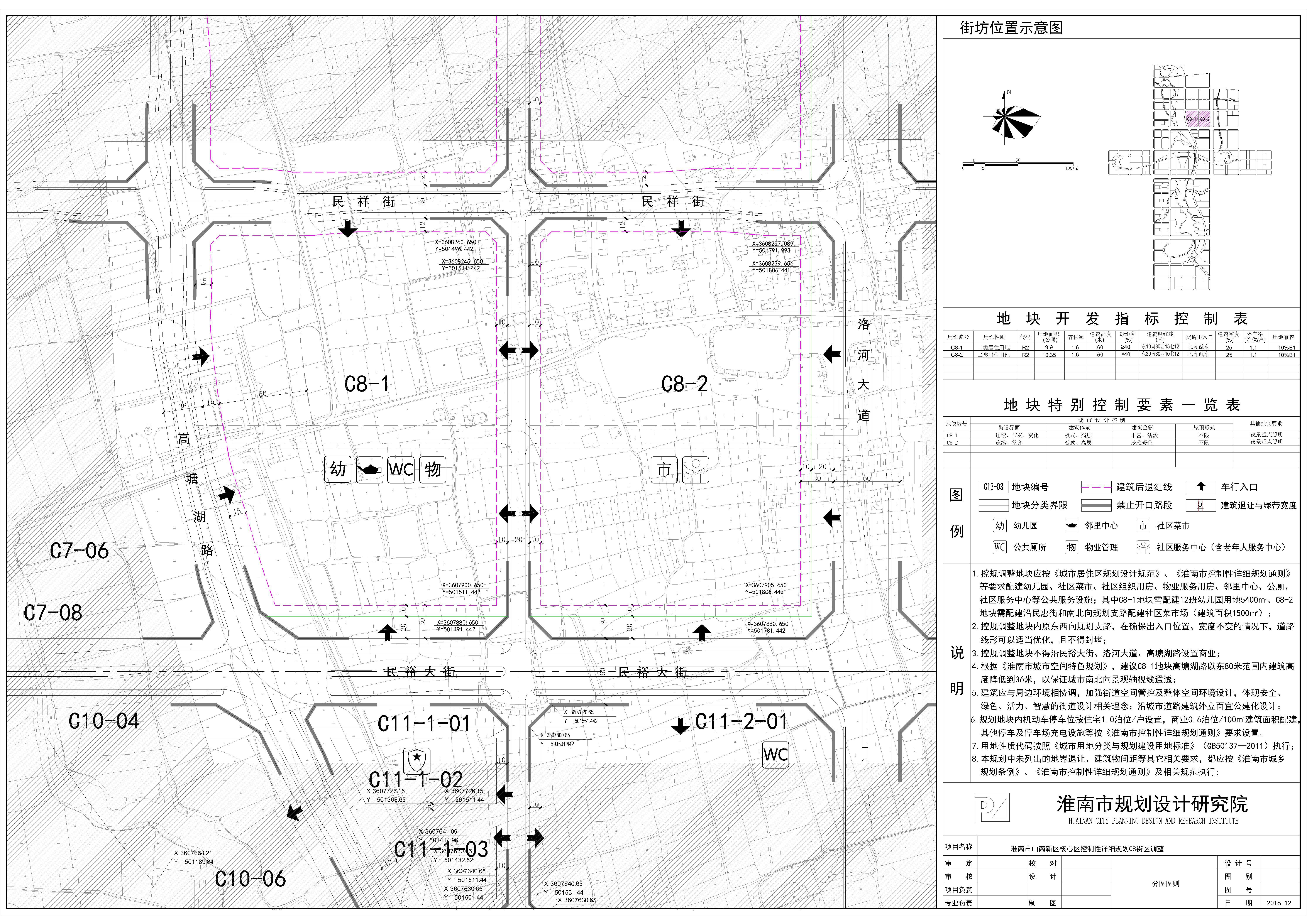 淮南市山南新区核心区控制性详细规划c8街区控规调整论证报告》公示