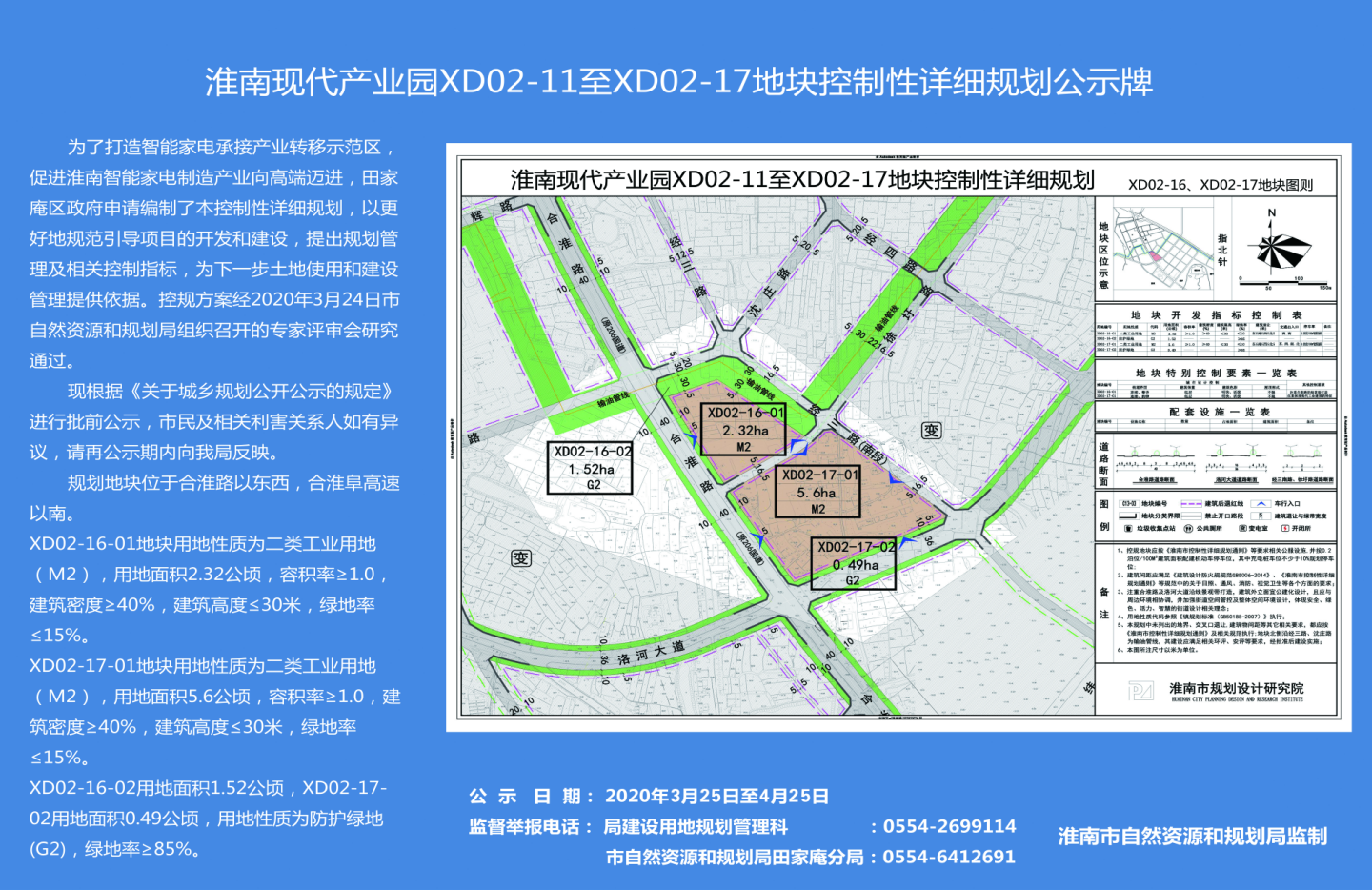淮南现代产业园xd街区部分地块控制性详细规划公示