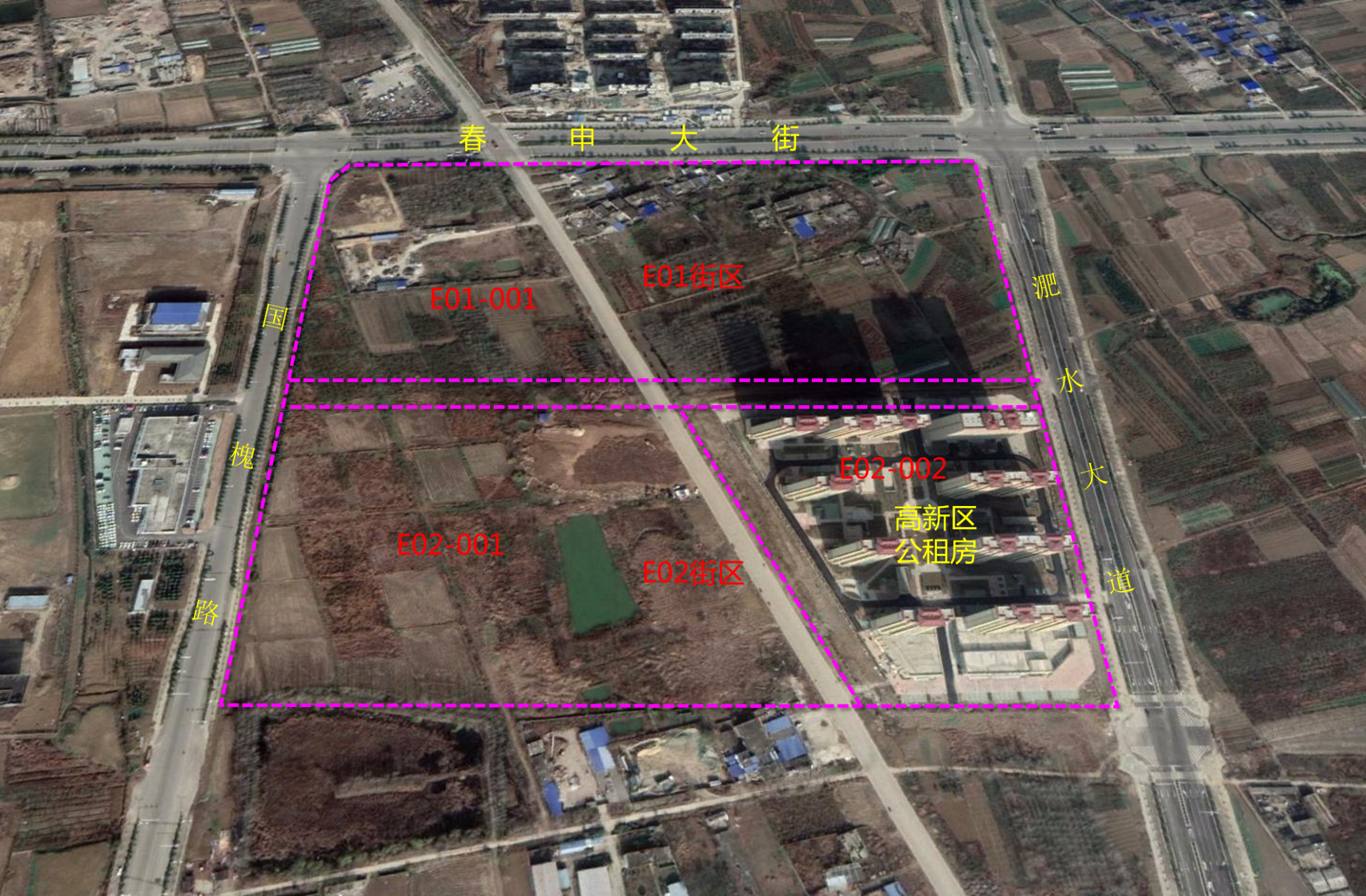淮南高新区区块一单元控制性详细规划c03e01e02街区局部地块图则公示